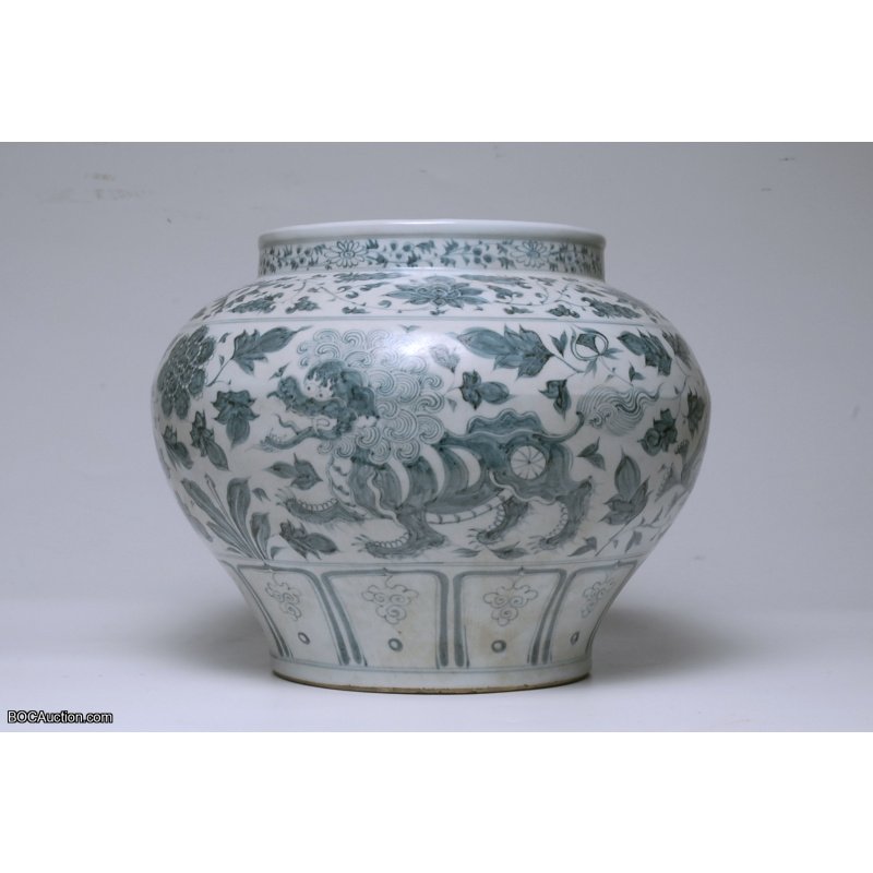 Chinese Antique Qi Ling Big Jar