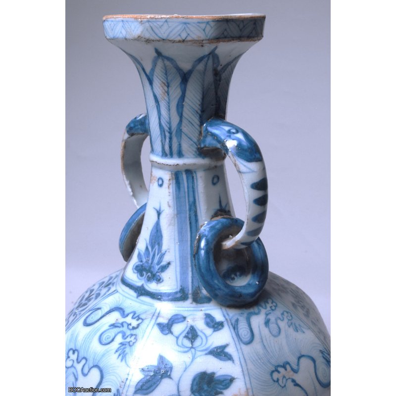 Blue and White Flower Vase Antique