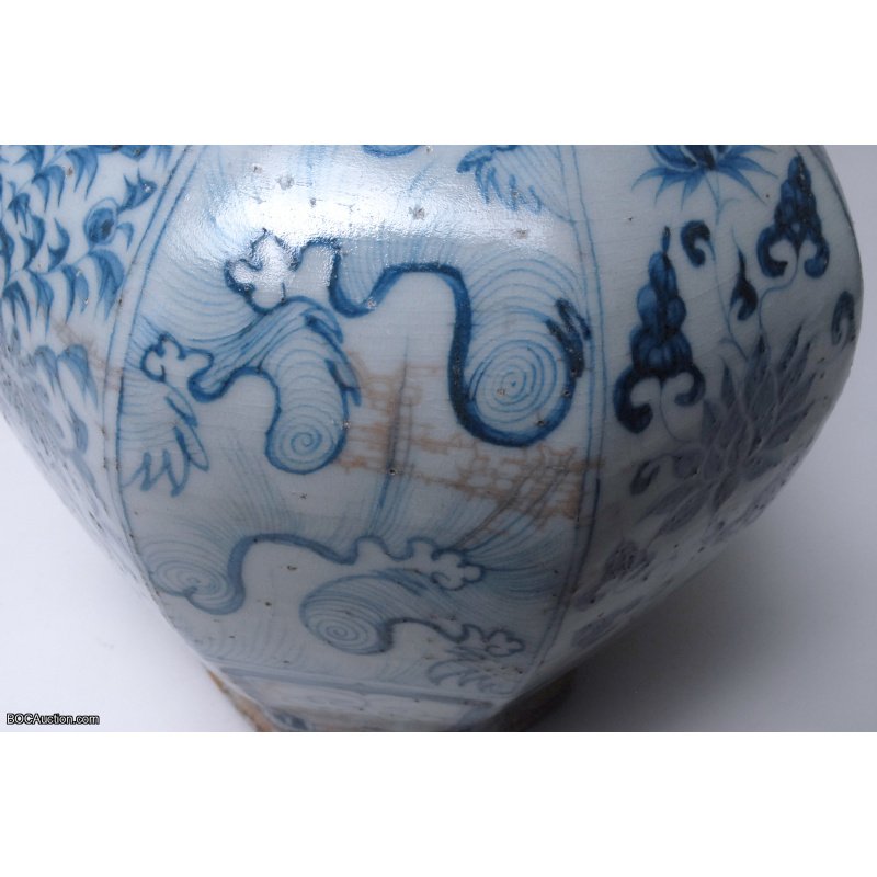 Blue and White Flower Vase Antique