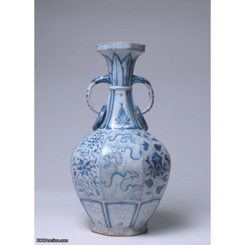 Blue and White Flower Vase Antique