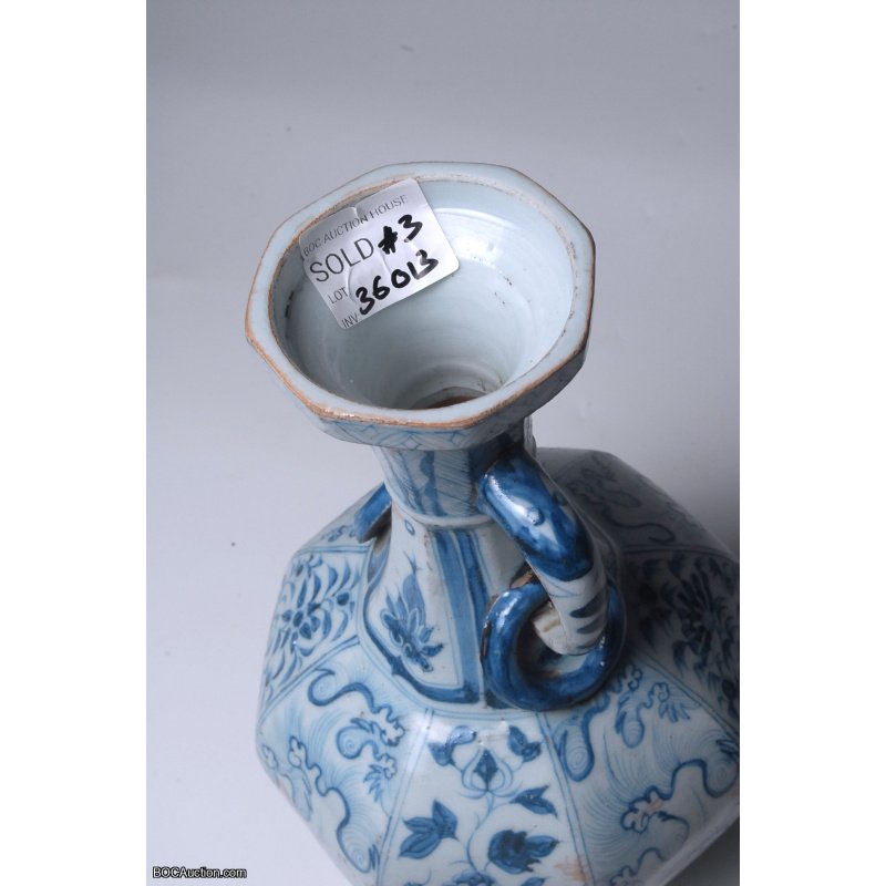 Blue and White Flower Vase Antique