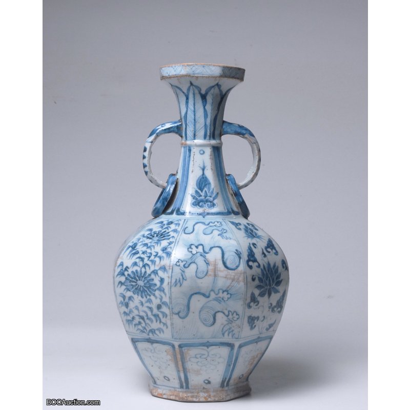 Blue and White Flower Vase Antique