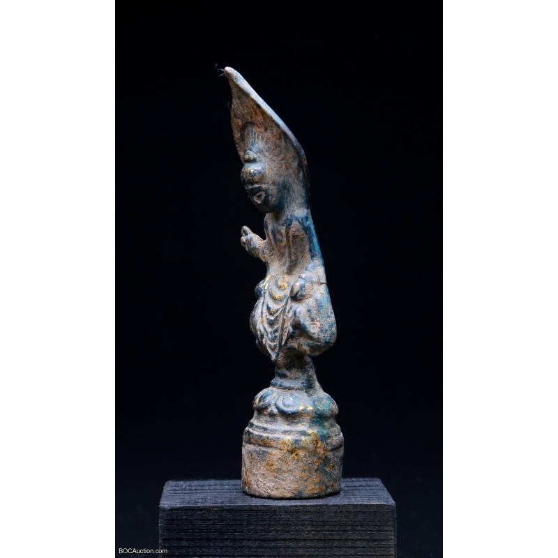 A very rare bronze votive seated Buddha stele from the Northern Wei Dynasty