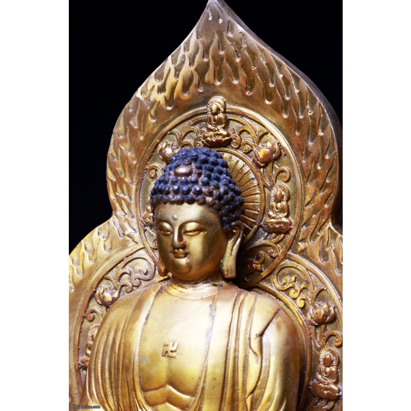 Seated Tibet Bronze Shakyamuni Amitabha Buddha Statue