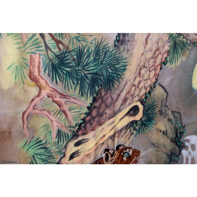 Vintage Tiger Embroidery in Shadow Box